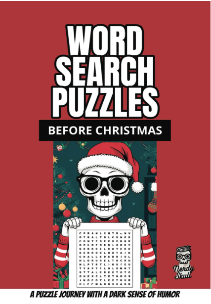 Nerdy Skull Before Christmas Word Search Puzzle Book
