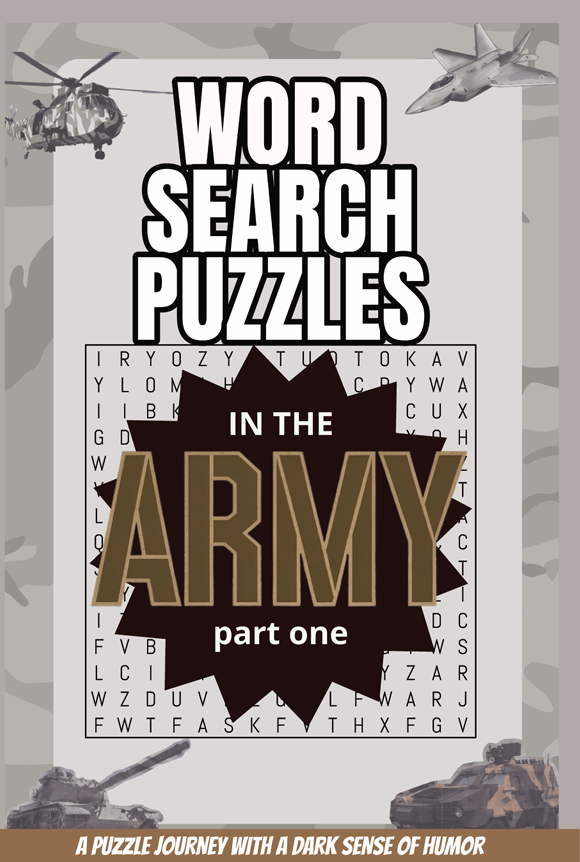 Nerdy Skull In The Army Word Search Puzzle Book
