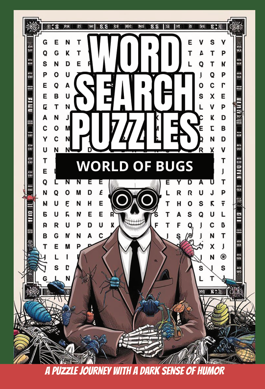 Nerdy Skull World of Bugs Word Search Puzzle Book